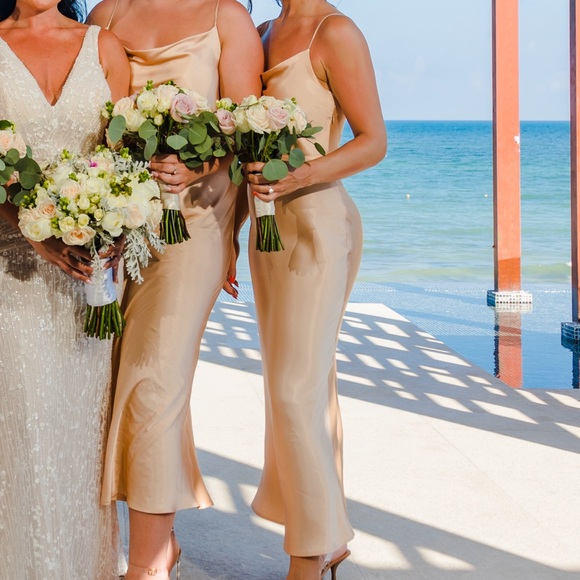 PARK & FIFTH - CHAMPAGNE SILK DRESS - Bridesmaid - WORN ONCE - Picture 2 of 4